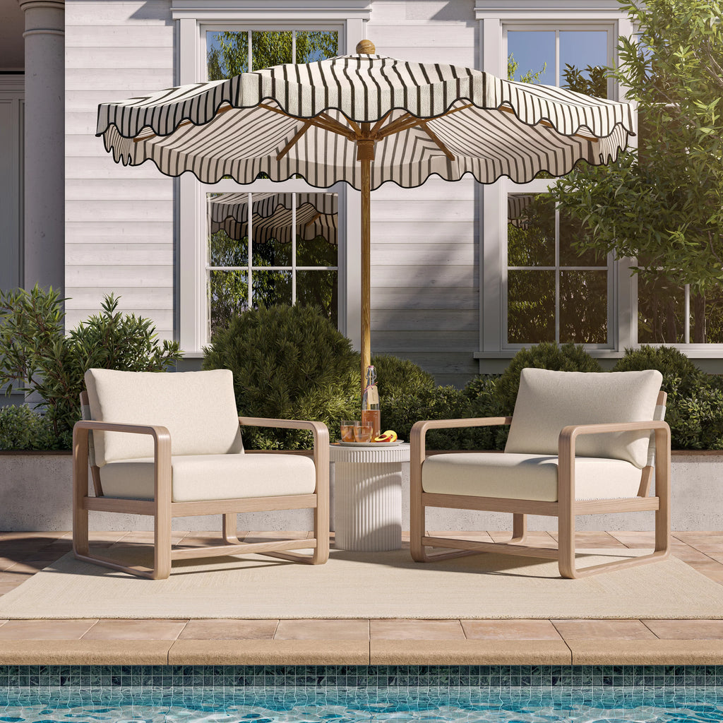 Palata Cream Performance Fabric Outdoor Accent Chair
