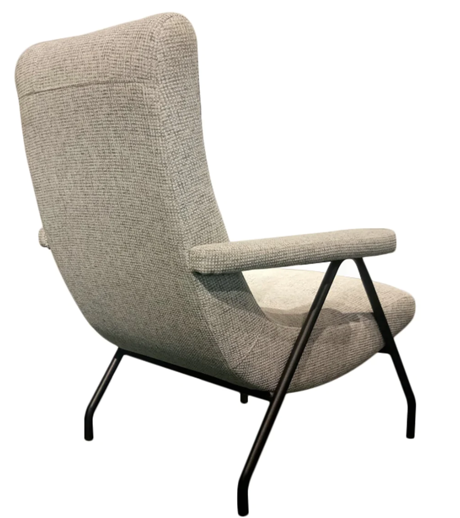 Retro Lounge Chair - Light Grey Tweed