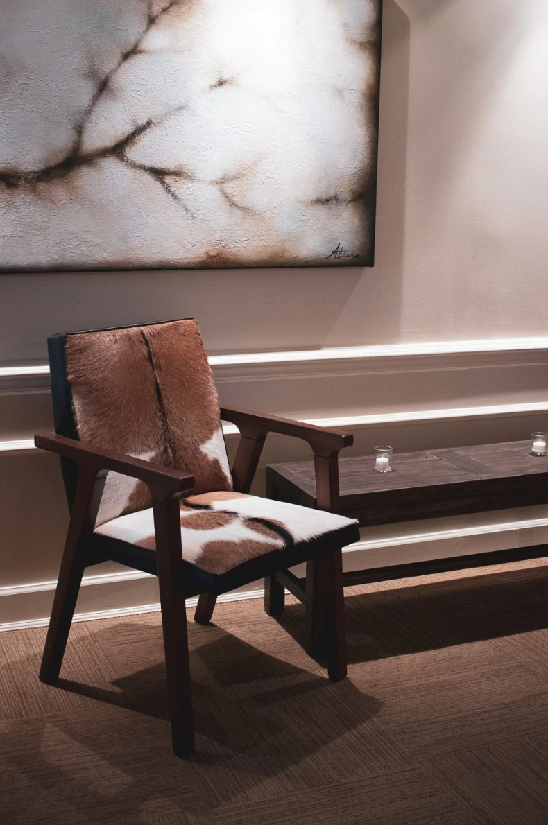 Rio Cool Armchair - Cool Brown, Leather/Goat Hair