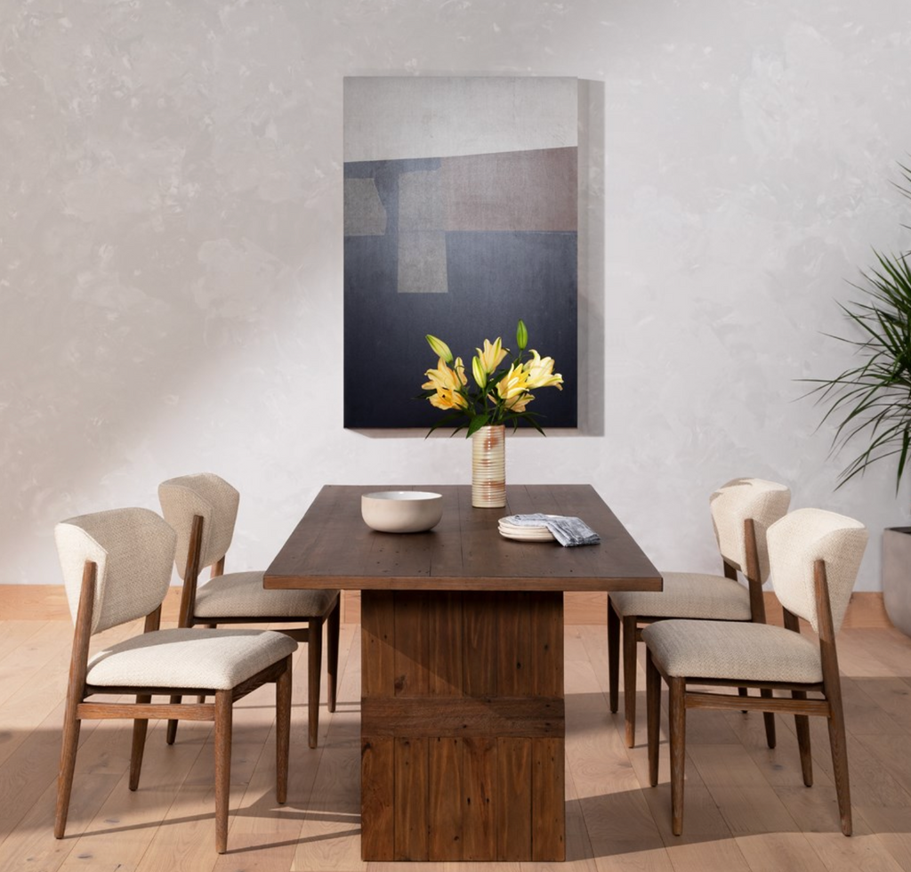 Wood Upholstered Dining Chair with Performance Fabric