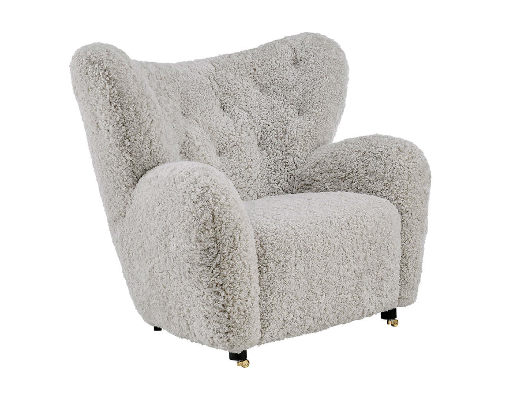 Flemming Lassen The Tired Man Lounge Chair & Footstool in Genuine Sheepskin