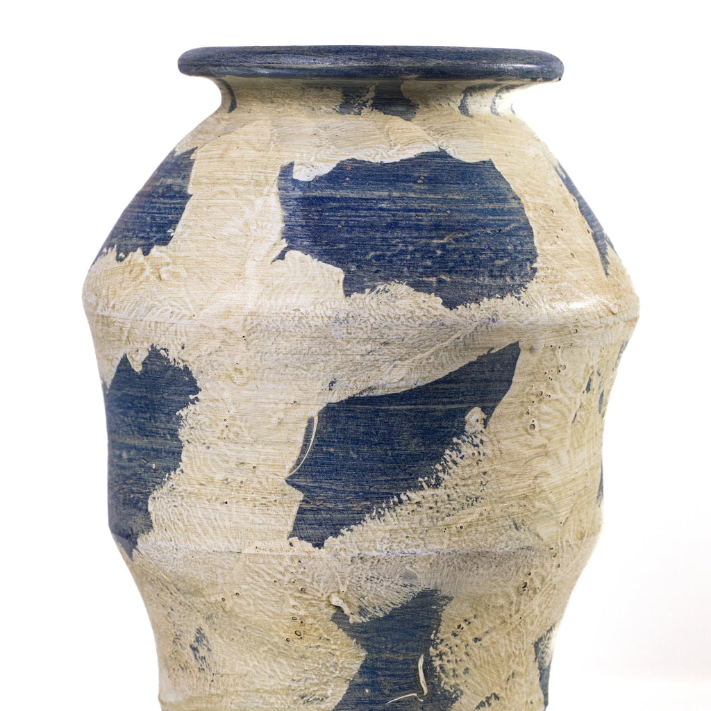 Visha Cream and Blue Terracotta Decorative Vase