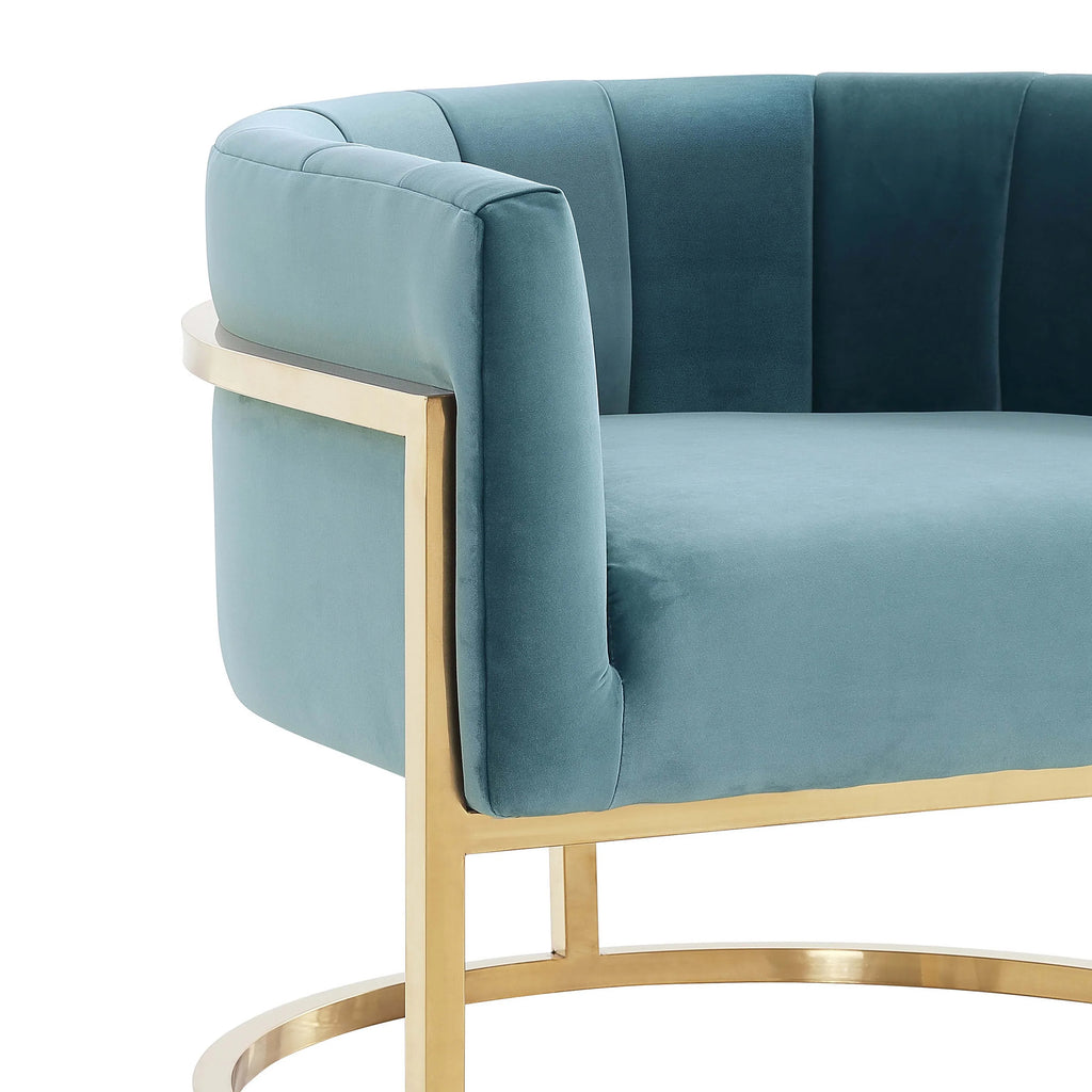 Magnolia Performance Velvet Accent Chair - Gold Base