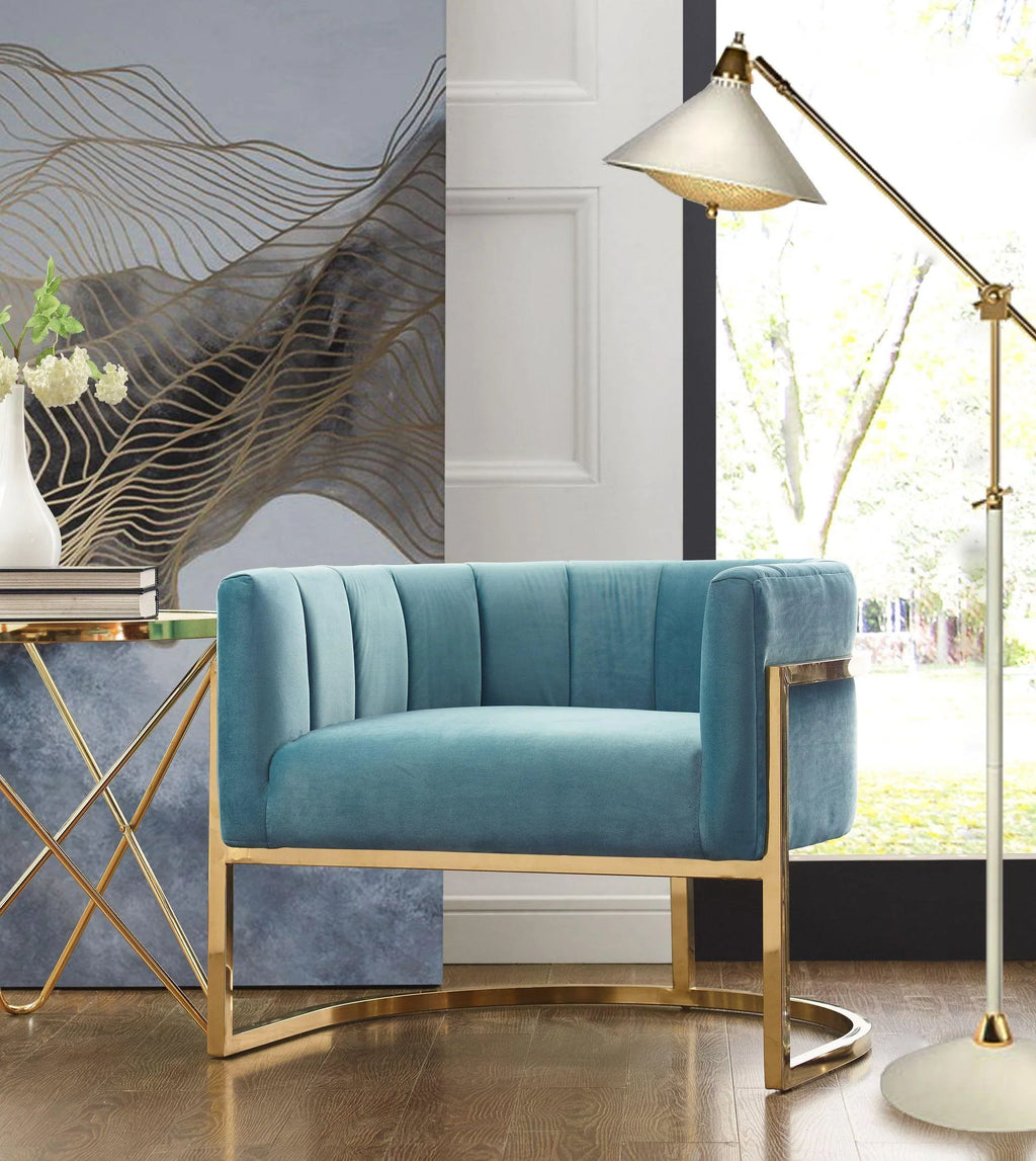 Magnolia Performance Velvet Accent Chair - Gold Base