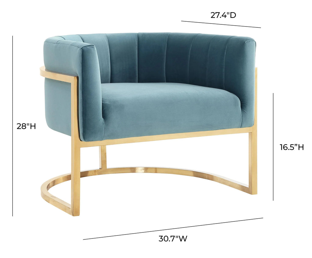 Magnolia Performance Velvet Accent Chair - Gold Base