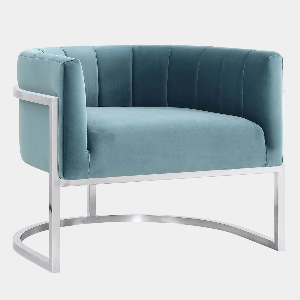Magnolia Performance Velvet Accent Chair - Silver Base