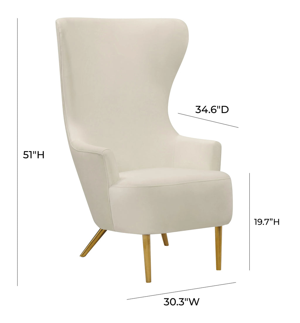Julia Performance Velvet Wingback Accent Chair