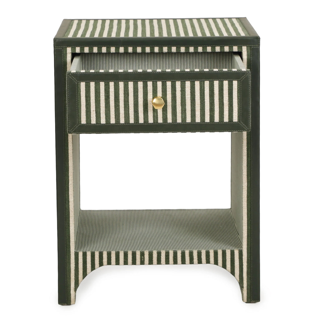 Kora 18" Cotton Jute 1-Drawer Contract-Grade Nightstand