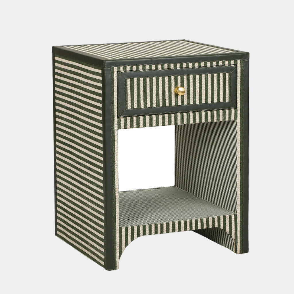 Kora 18" Cotton Jute 1-Drawer Contract-Grade Nightstand