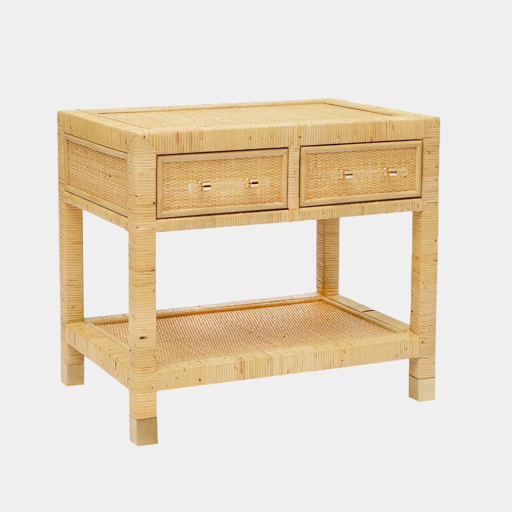Amara 25" Natural Rattan Nightstand
