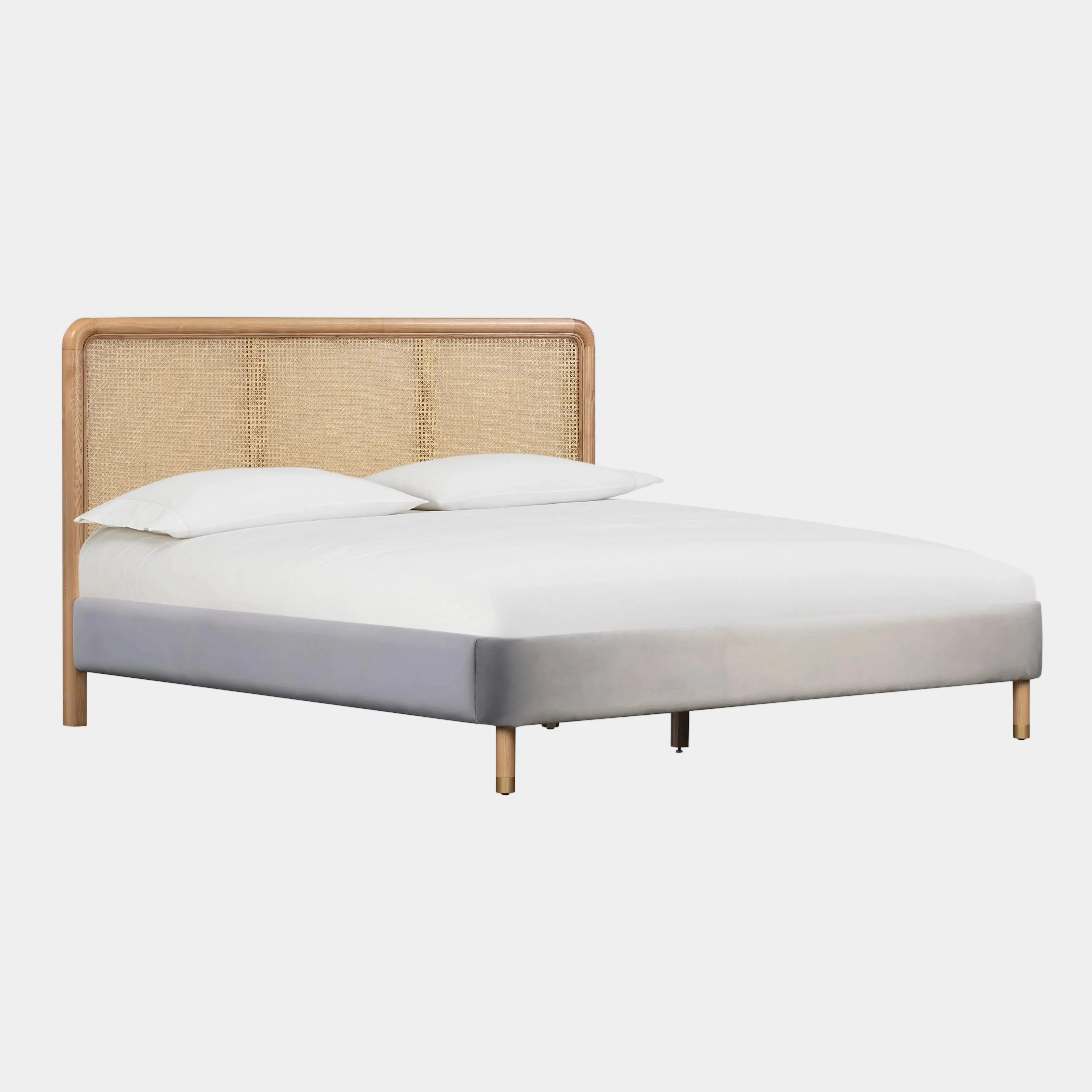 Kavali Performance Velvet and Natural Bed
