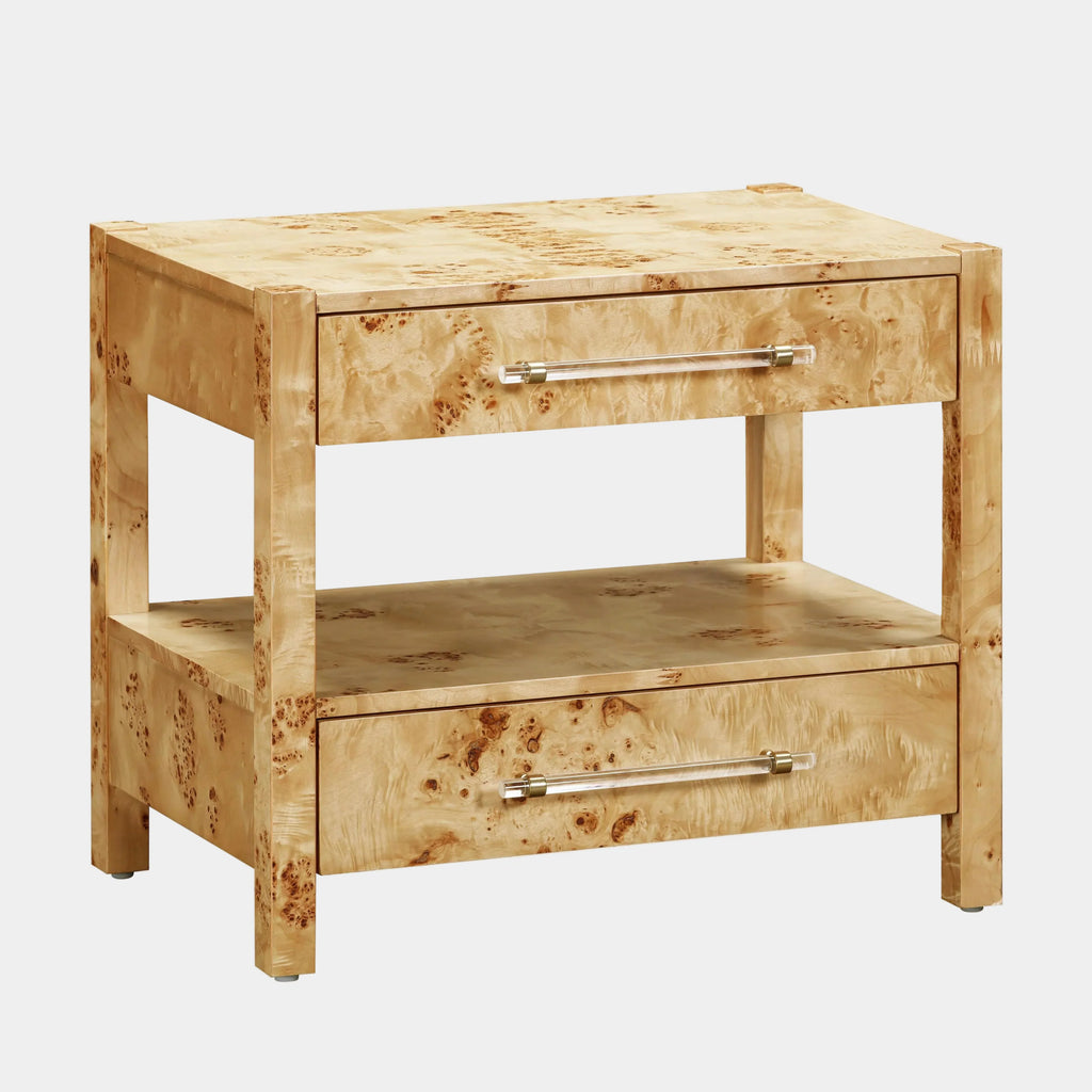 Brandyss 26" Burl 2-Drawer Nightstand