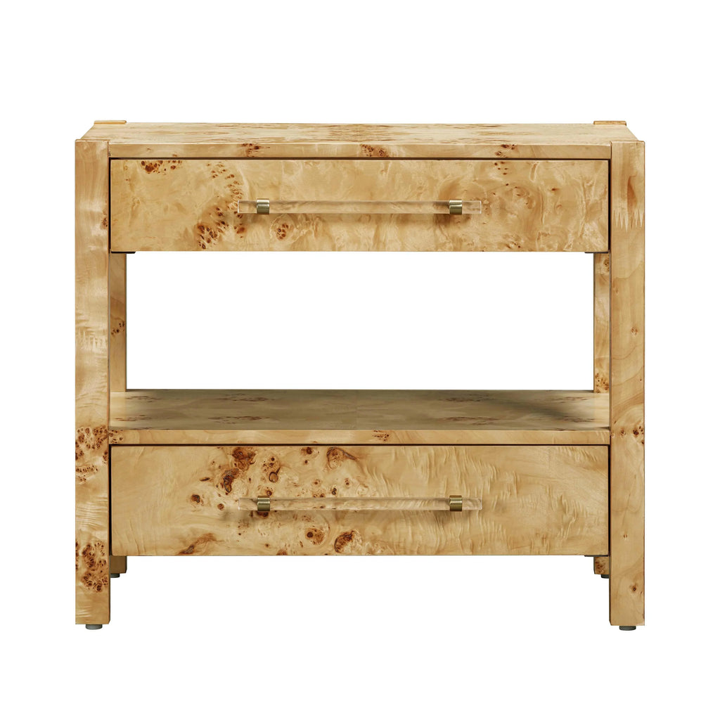 Brandyss 26" Burl 2-Drawer Nightstand
