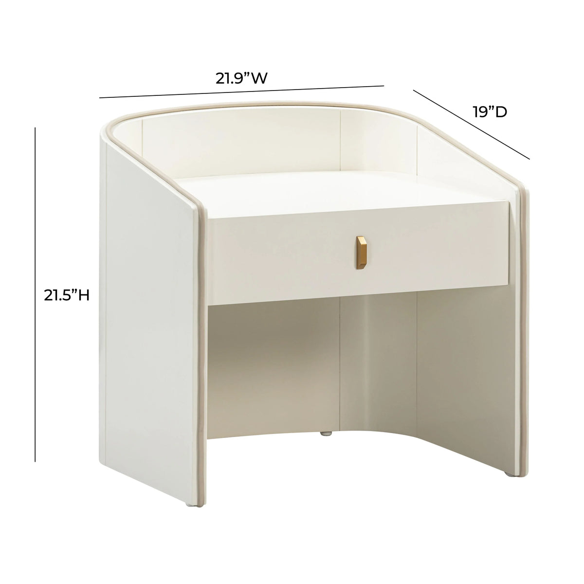 Collins 22" Lacquer Nightstand With Drawer