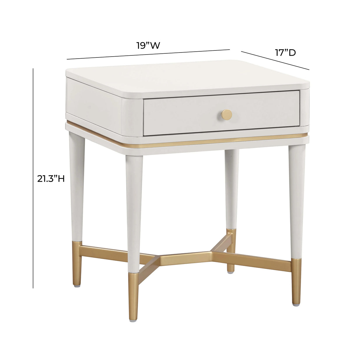 Julieta 19" Acacia Wood Nightstand With Drawer