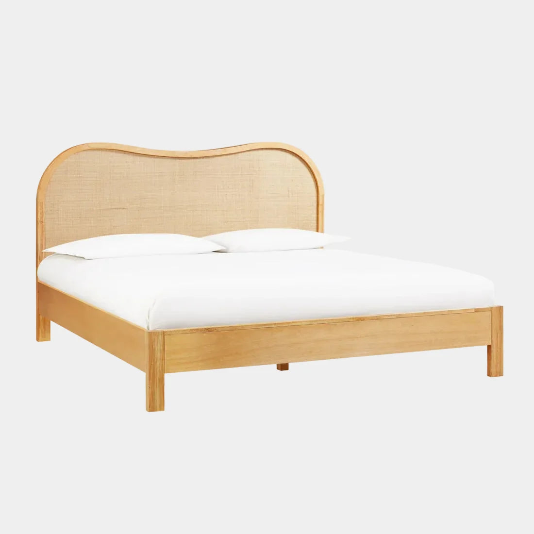 Grappa Natural Wood & Raffia Bed