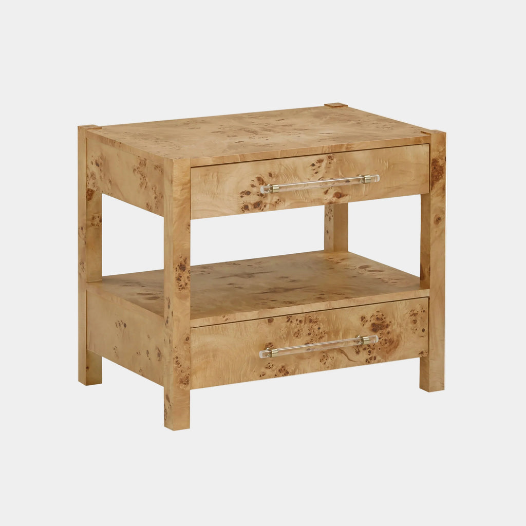 Brandyss 26" Burl 2-Drawer Nightstand