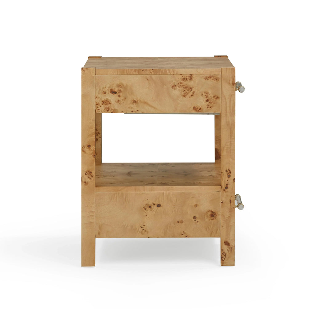 Brandyss 26" Burl 2-Drawer Nightstand