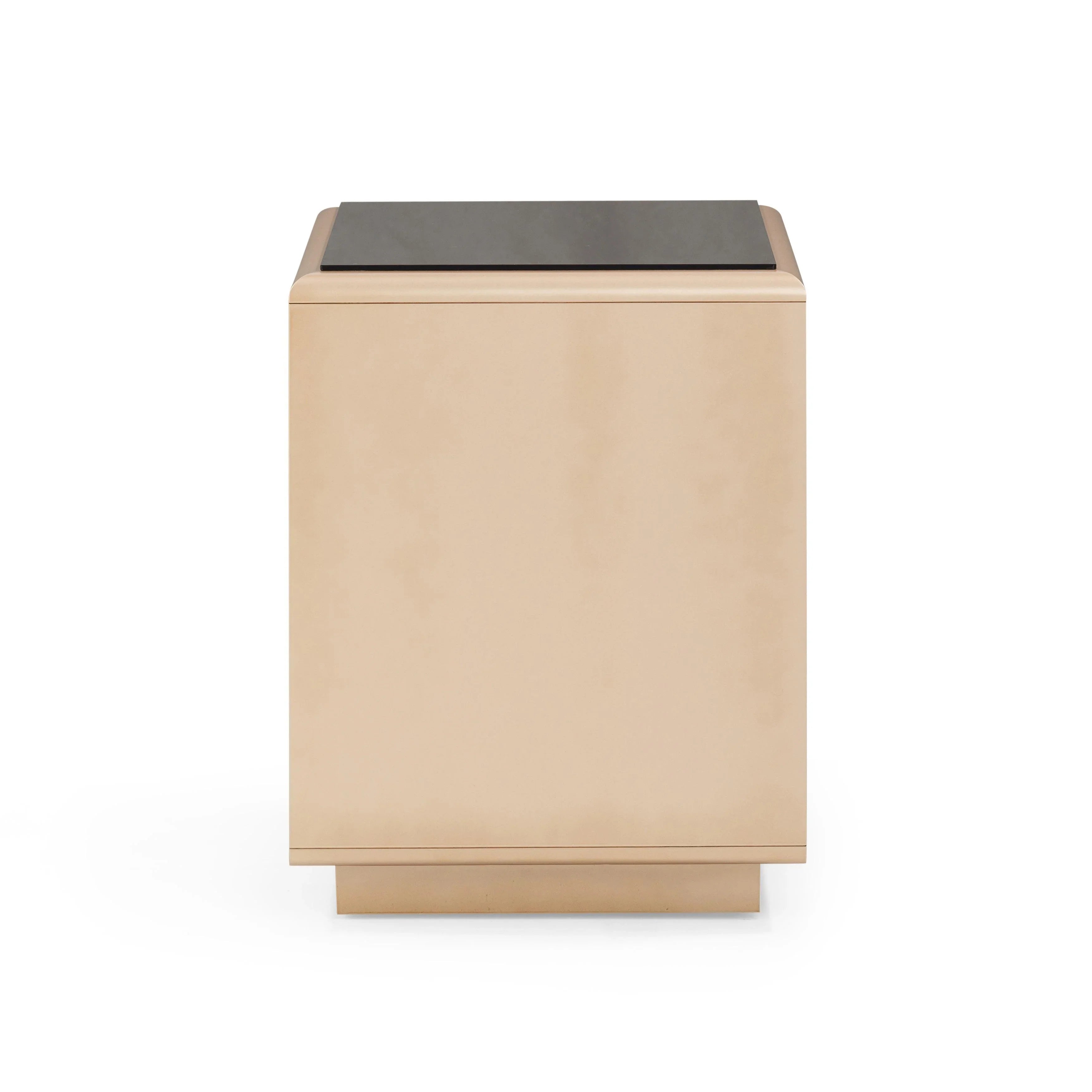 Martha 25" Taupe Mirrored Nightstand With Drawer
