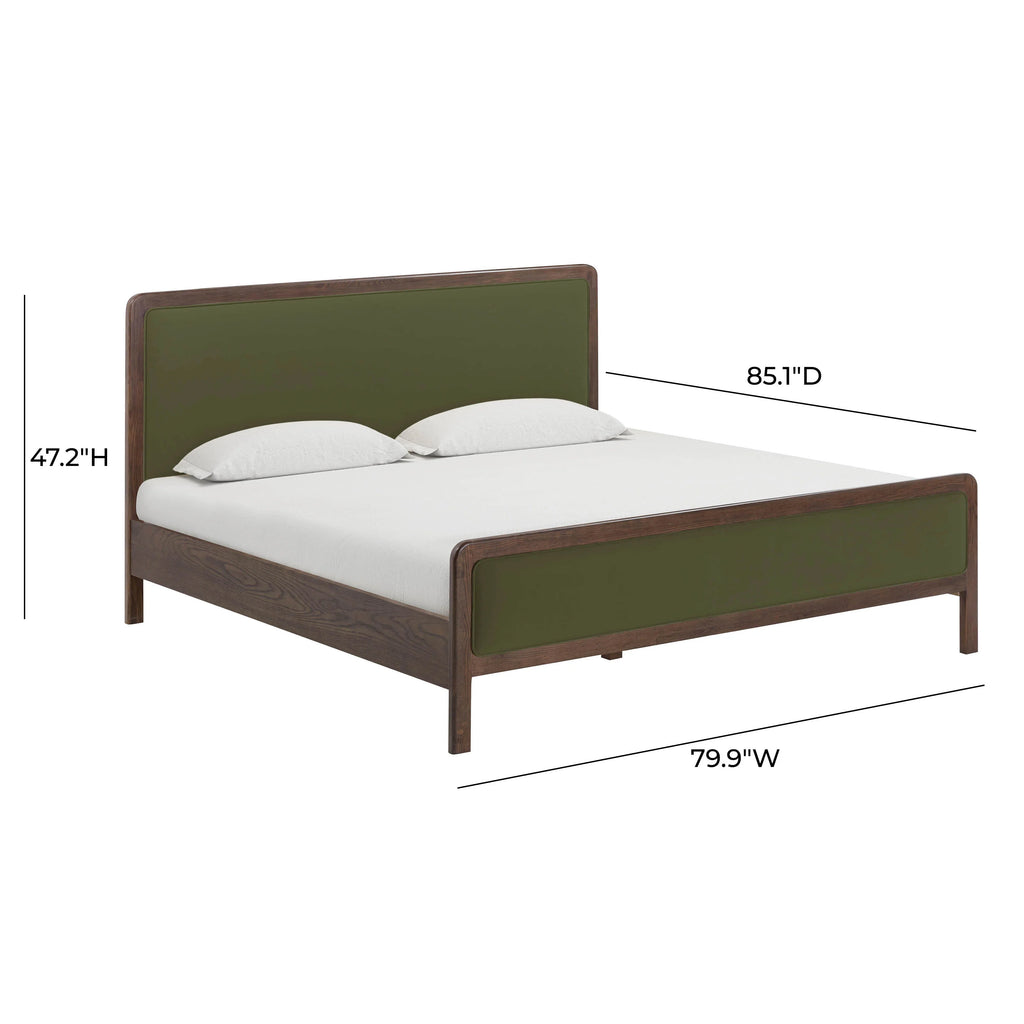 Hella Velvet and Ash Wood Bed