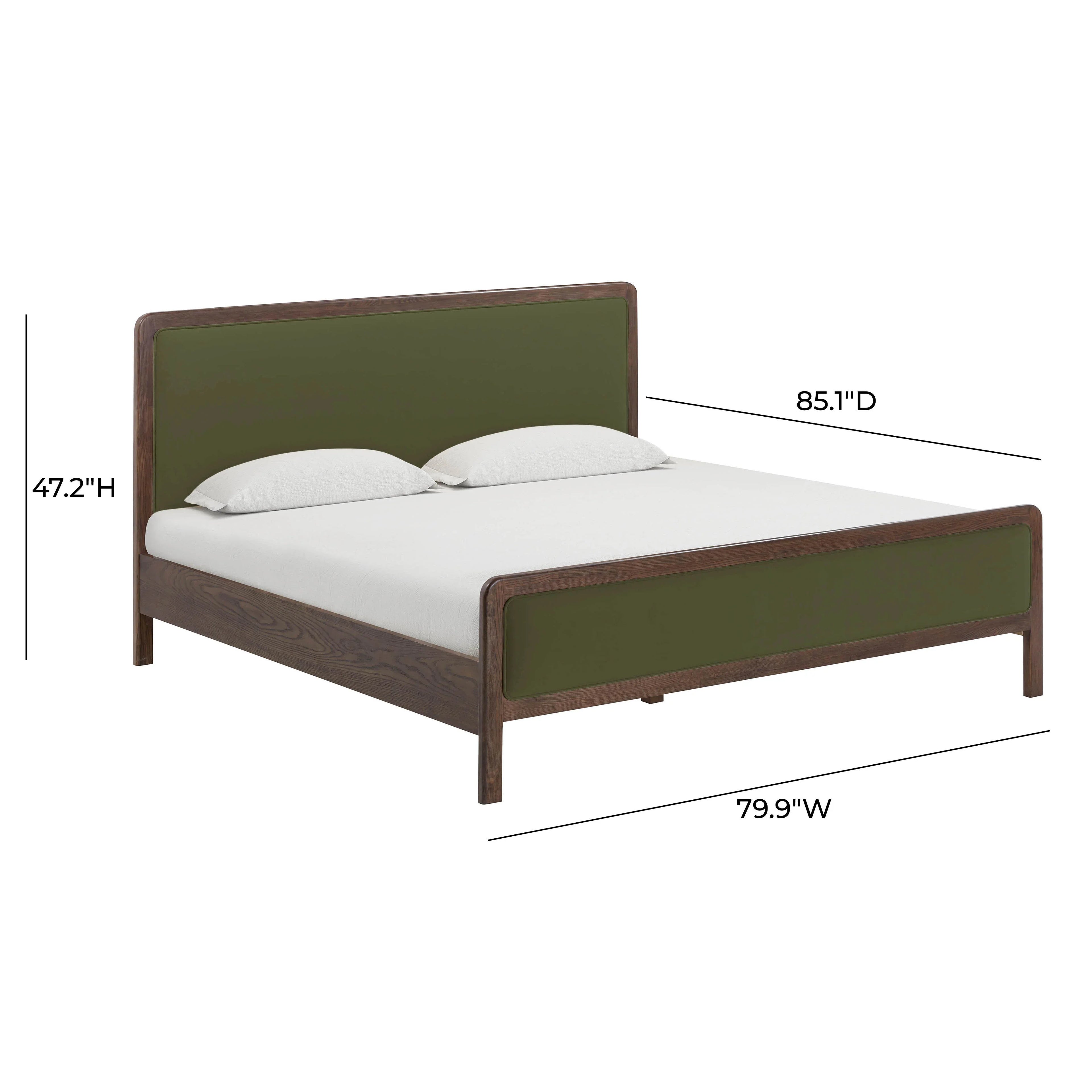 Hella Velvet and Ash Wood Bed