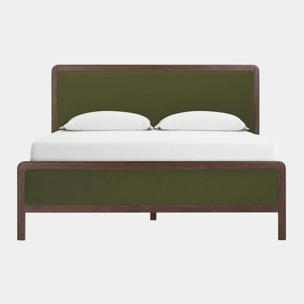 Hella Velvet and Ash Wood Bed