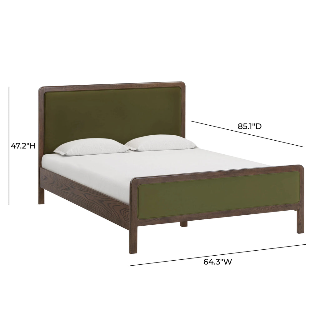 Hella Velvet and Ash Wood Bed