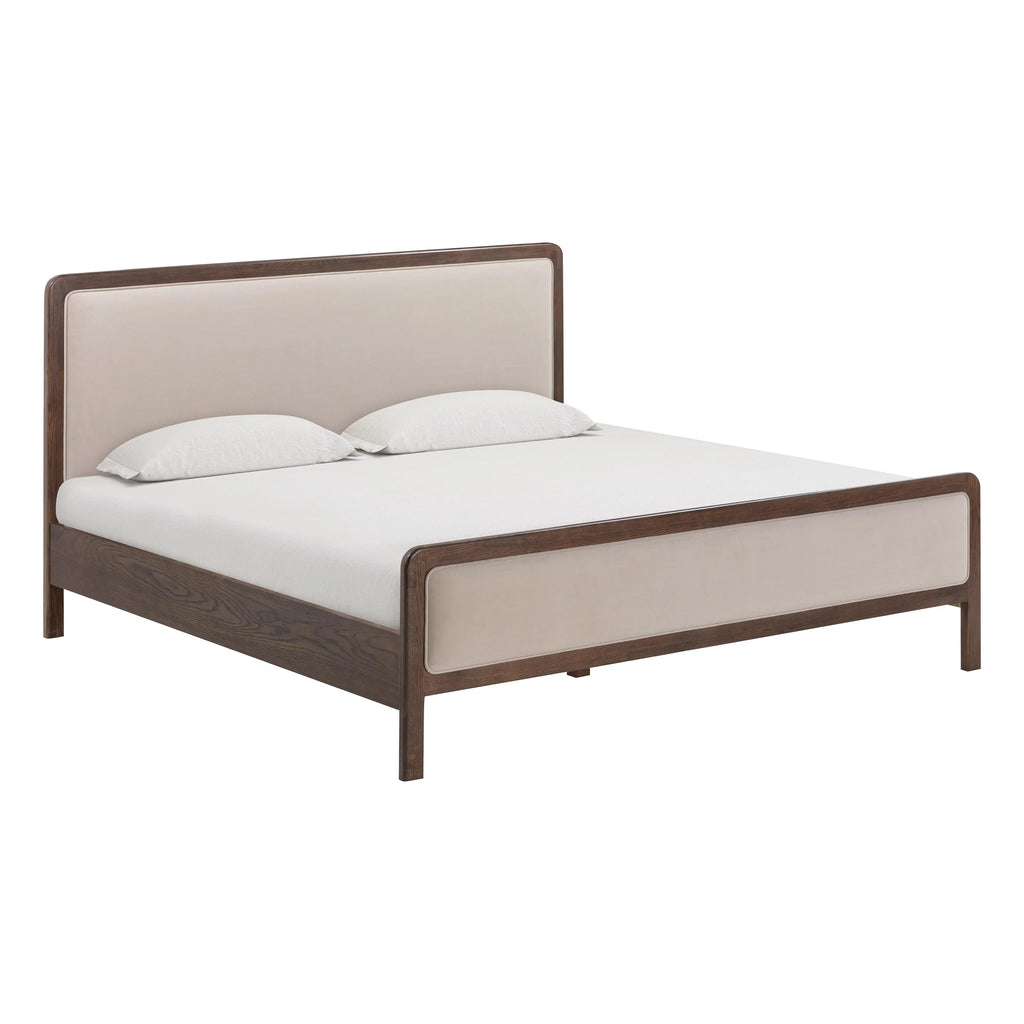 Hella Velvet and Ash Wood Bed
