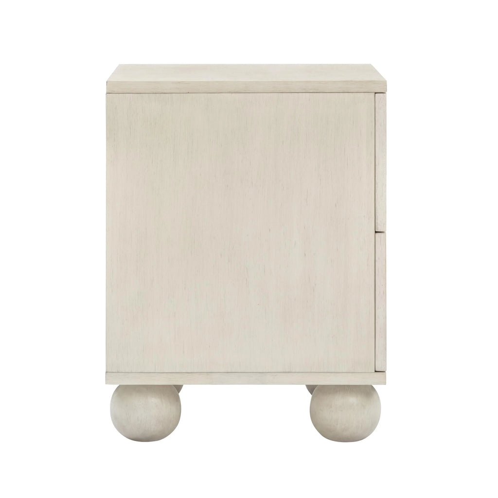 Grappa 22" Wood & Raffia Wavy 2-Drawer Nightstand