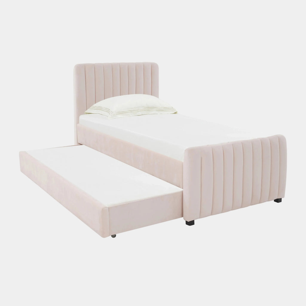 Angela Performance Velvet Trundle Bed in Twin