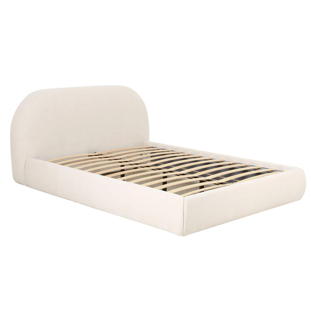Bara Cream Textured Performance Velvet Bed