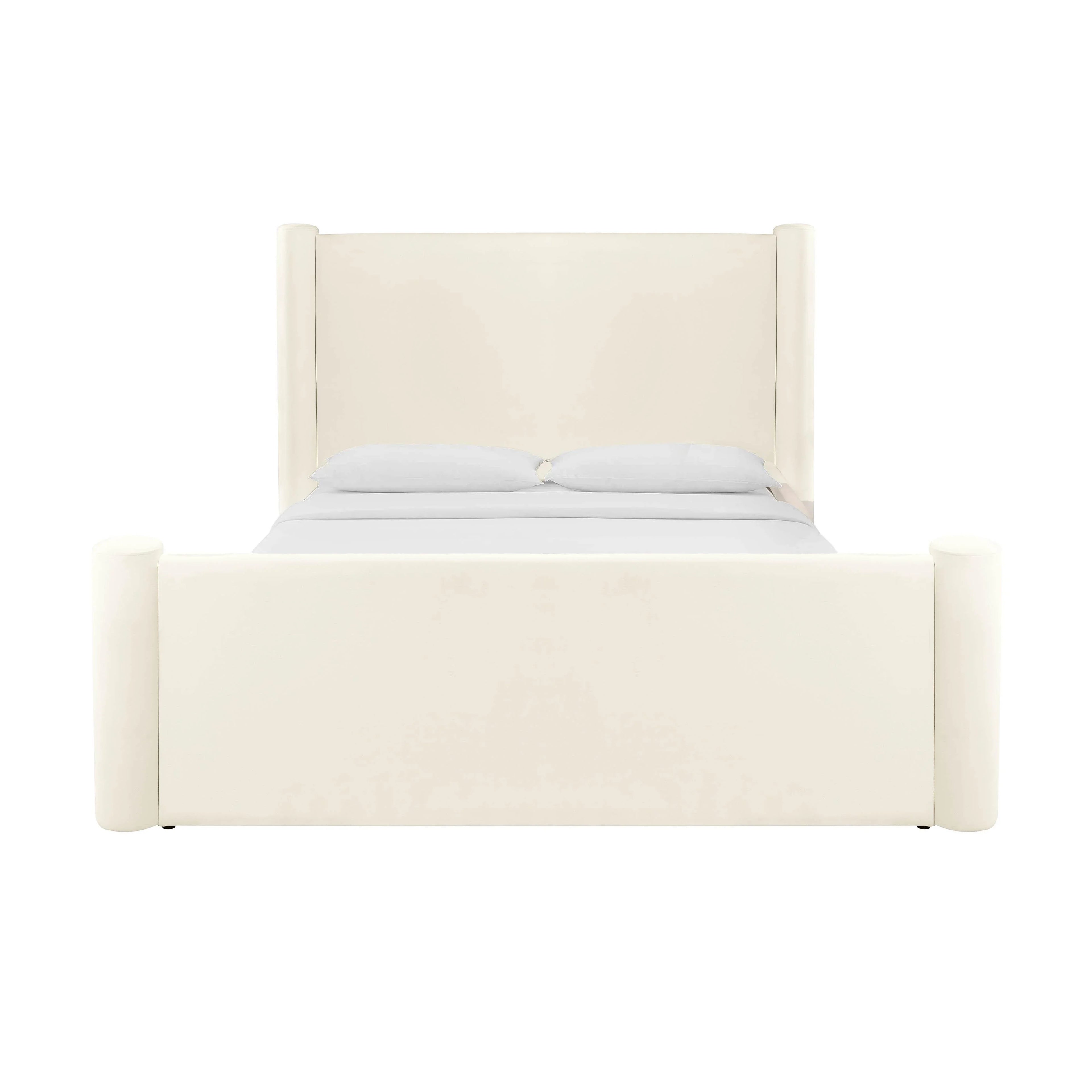 Athara Cream Velvet Bed