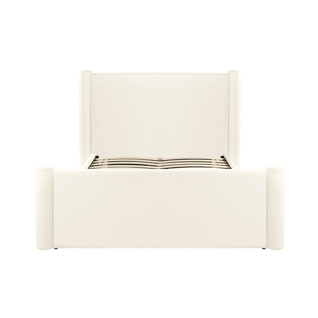 Athara Cream Velvet Bed