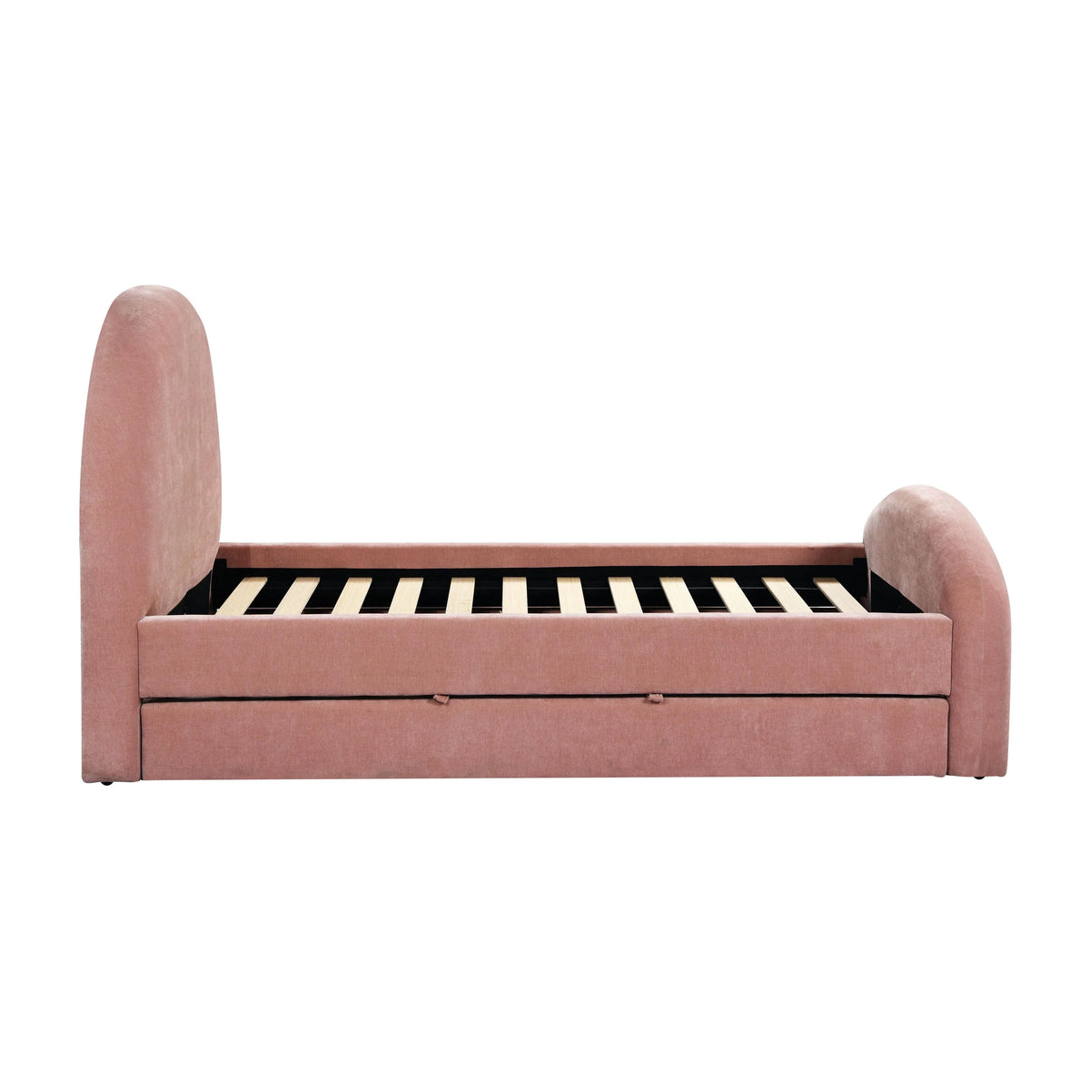 Moon Rose Upcycled Contract-Grade Chenille Twin Trundle Bed
