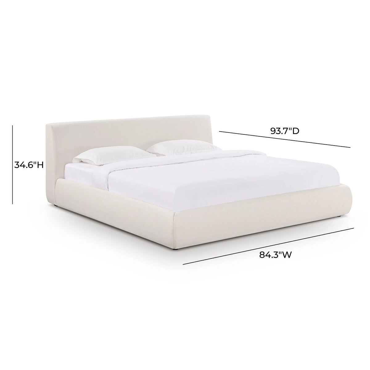Isla Cream Upcycled Performance Linen Bed