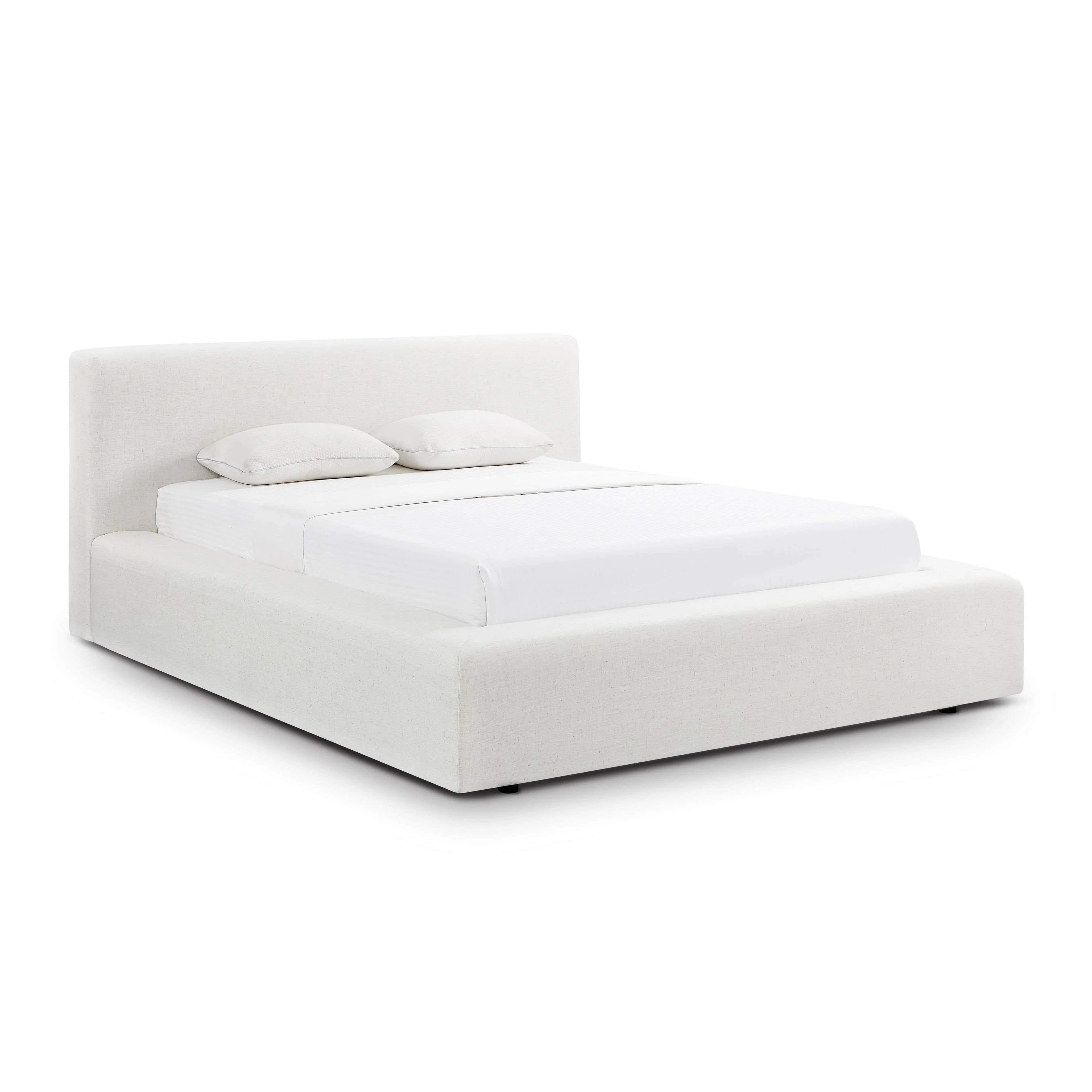 Meena Cream Upcycled Performance Linen Storage Bed