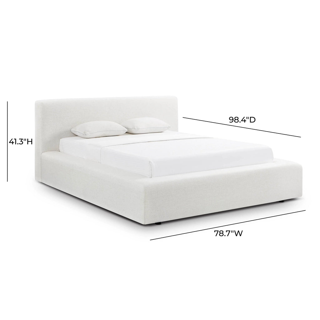 Meena Cream Upcycled Performance Linen Storage Bed