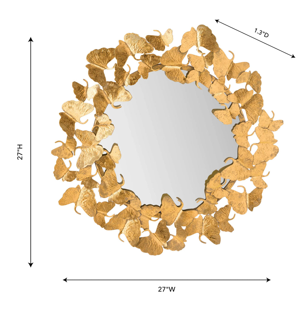 Lyrical Gold Round Wall Mirror (27"-36")