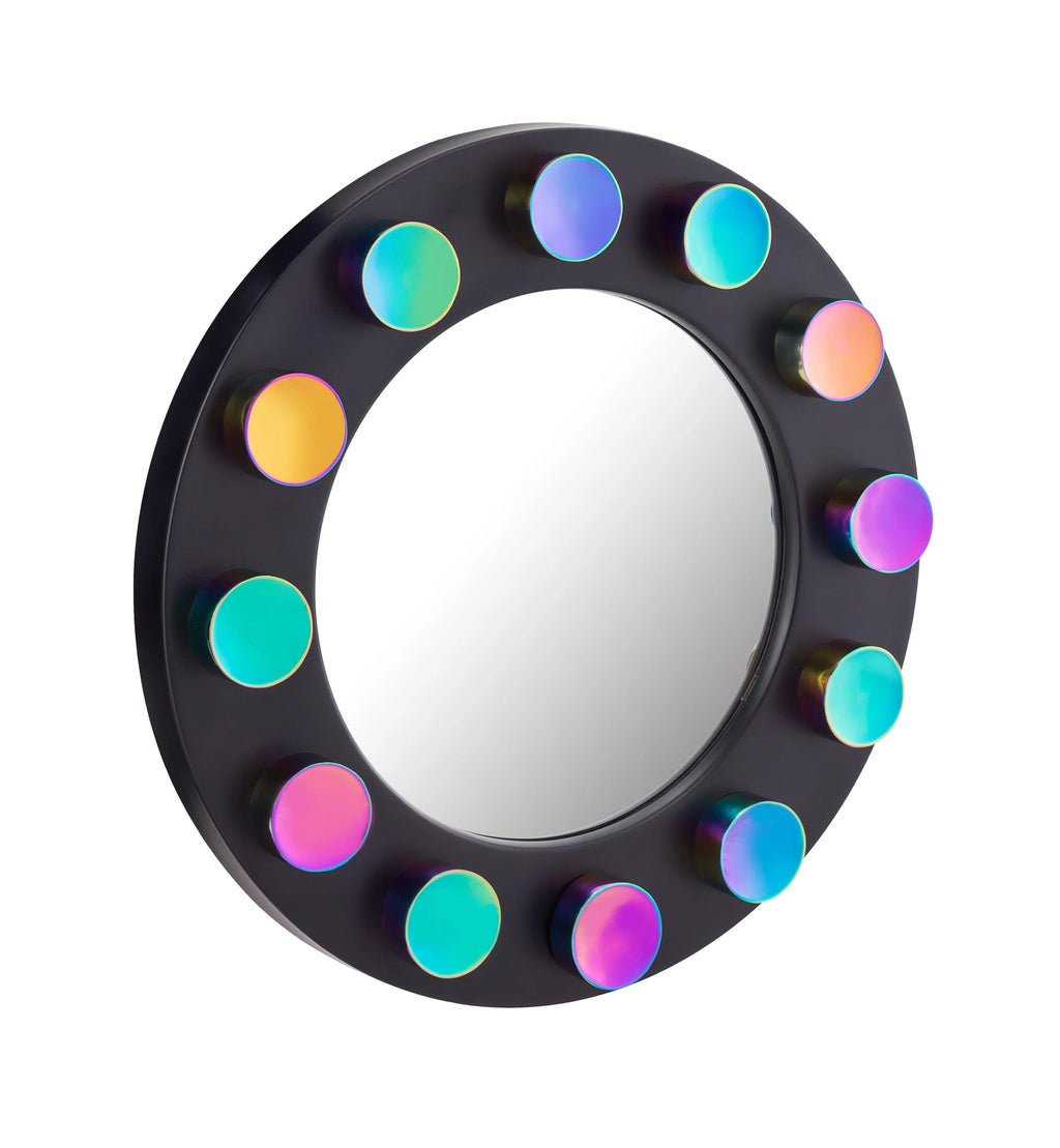 Rockstar 27.5" Black Round Wall Mirror