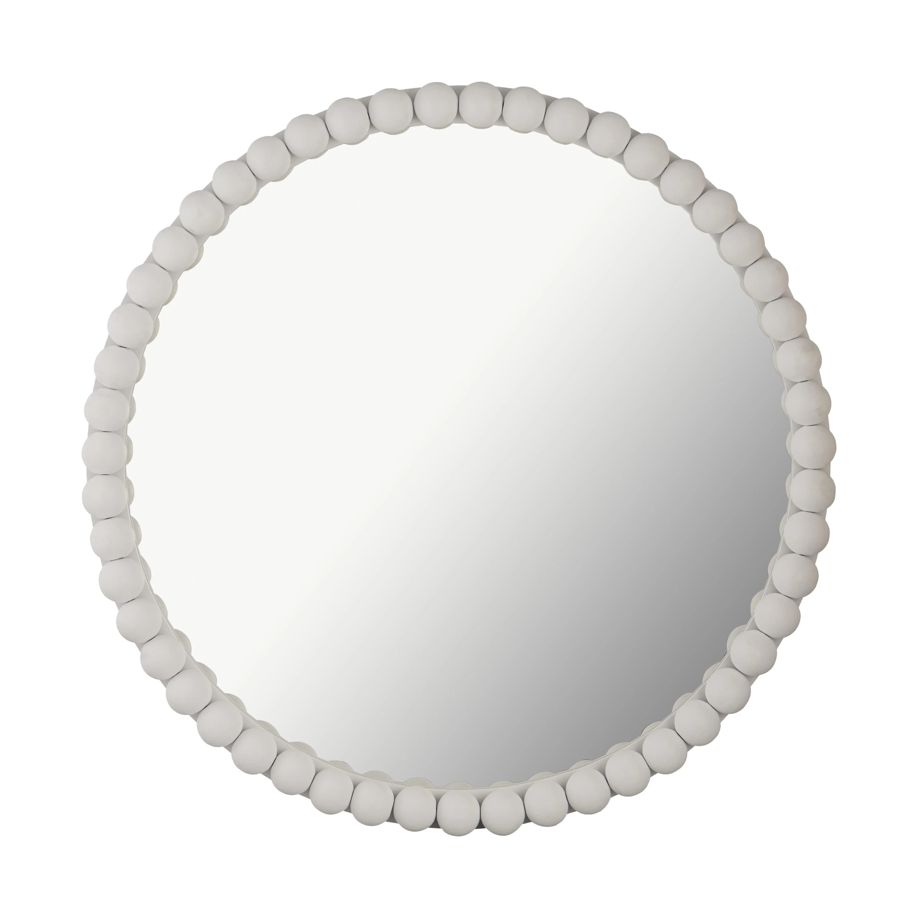 Baria 30" Wooden Round Wall Mirror