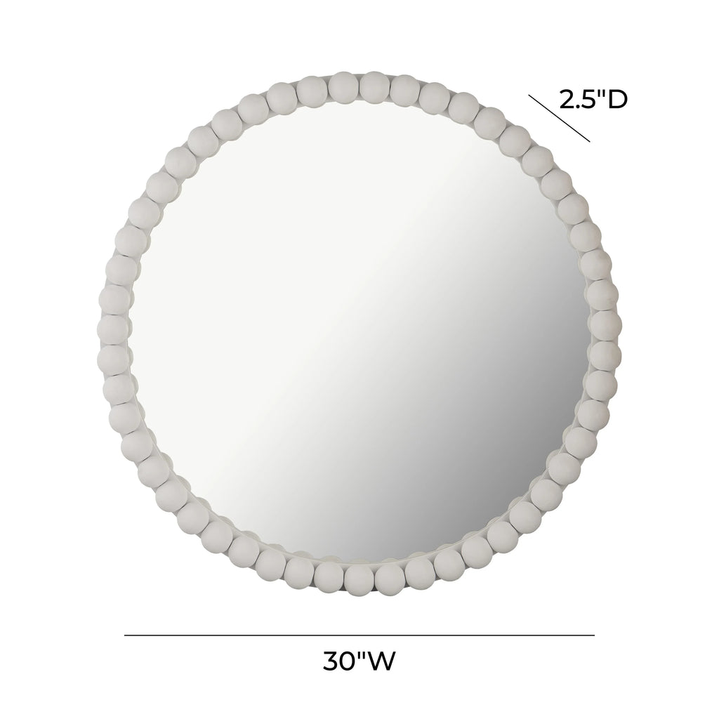 Baria 30" Wooden Round Wall Mirror