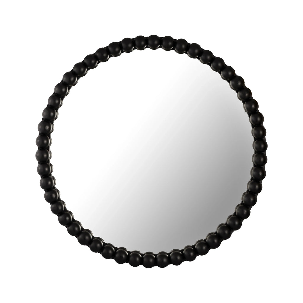 Baria 30" Wooden Round Wall Mirror