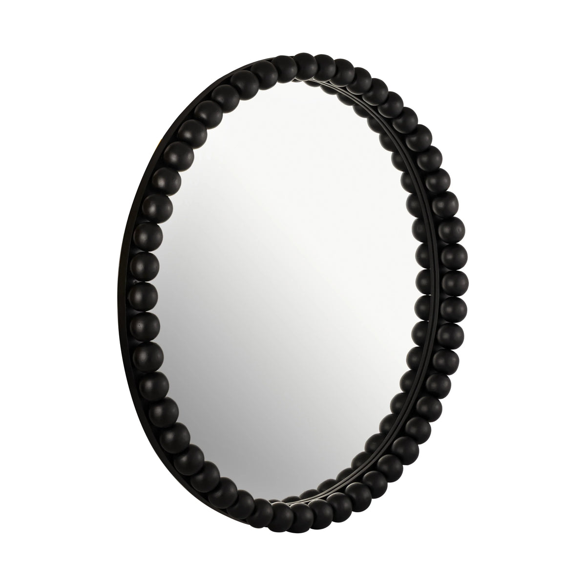 Baria 30" Wooden Round Wall Mirror