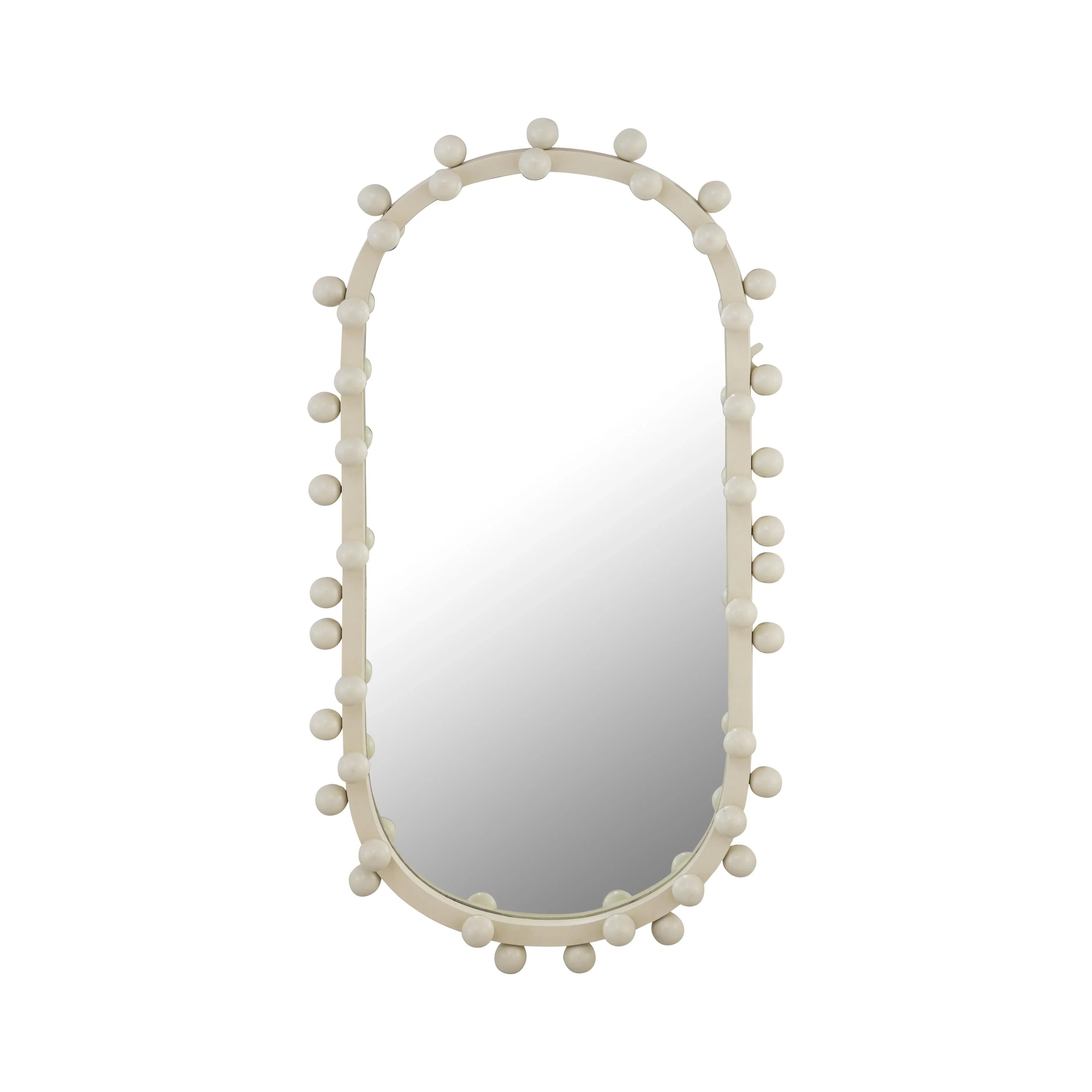 Bubbles Ivory Oval Wall Mirror (17"X31.5"-22.6"X42")
