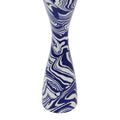 Serene Blue & White Swirl Resin Large Candlestick