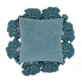Stone Washed Denim Tasseled Pillow