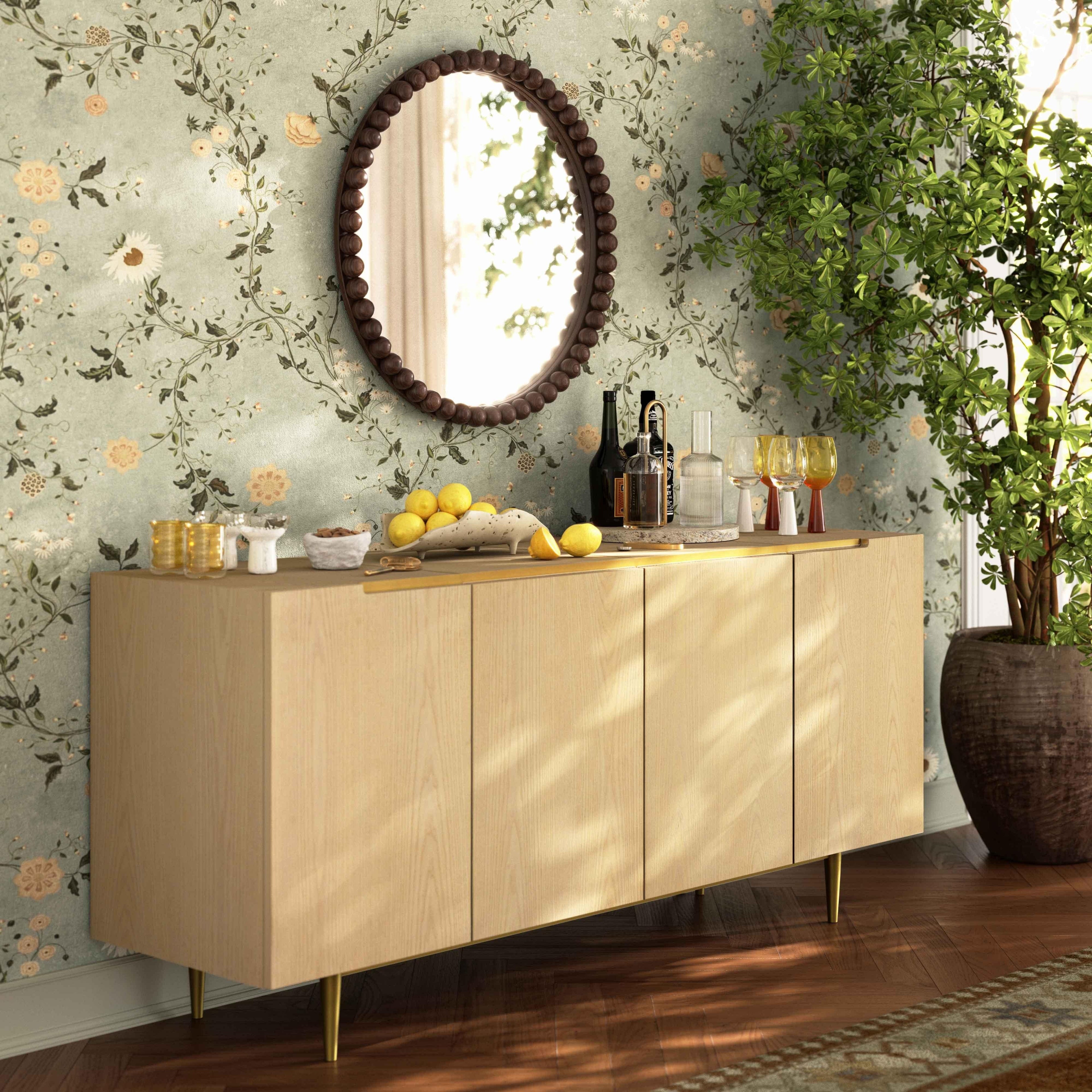 Baria Black Wooden Mirror