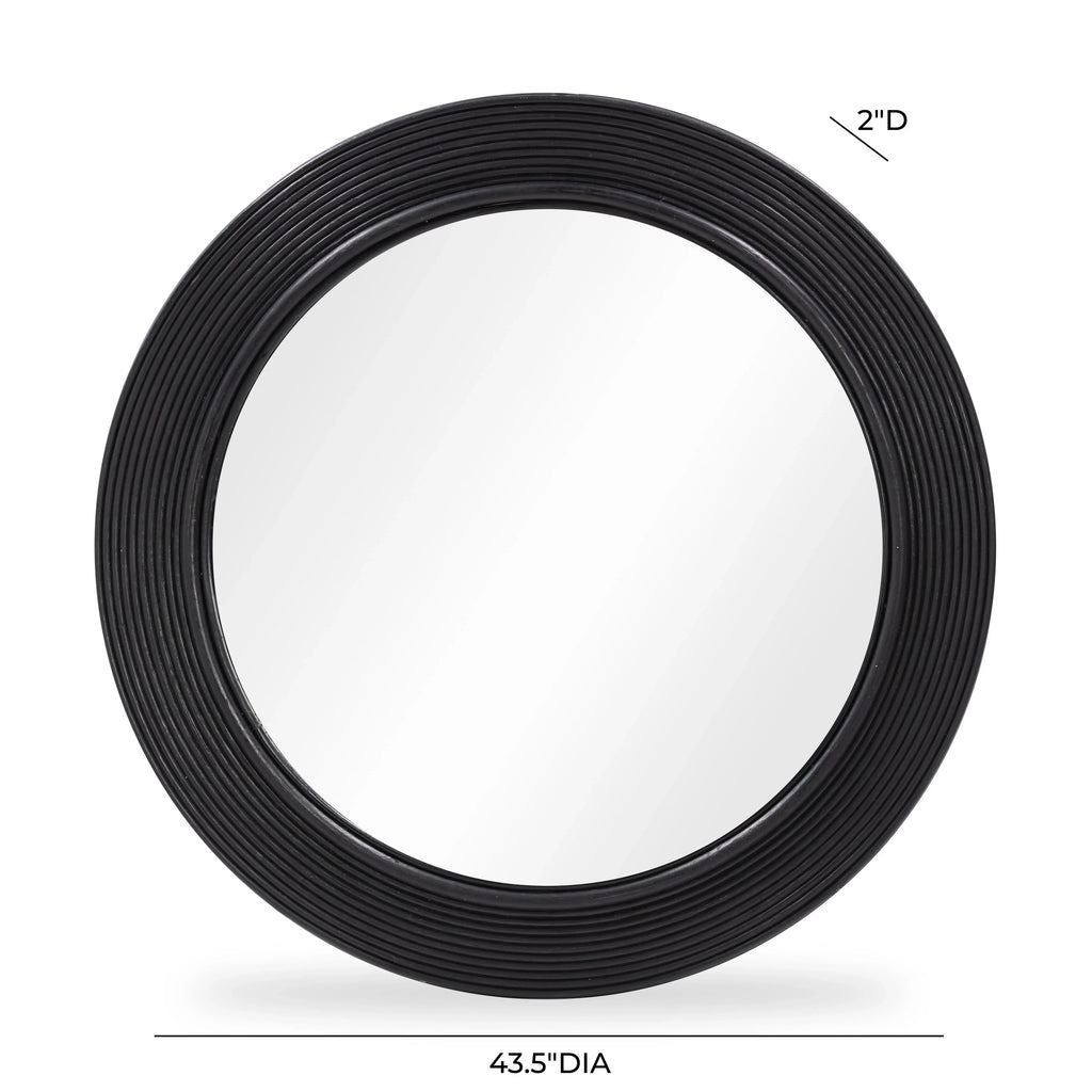 Tanya 43.5" Rattan Round Wall Mirror