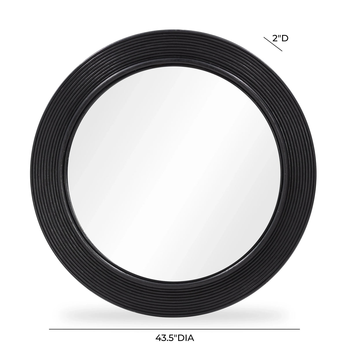 Tanya 43.5" Rattan Round Wall Mirror