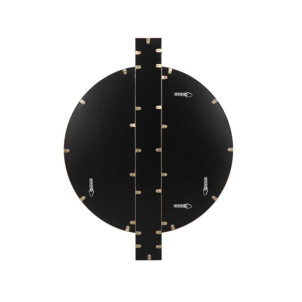 Carri 30"X39" Gold Round Wall Mirror